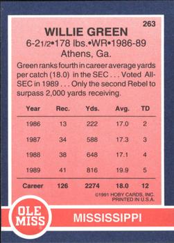 1991 Hoby Stars of the SEC #263 Willie Green Back