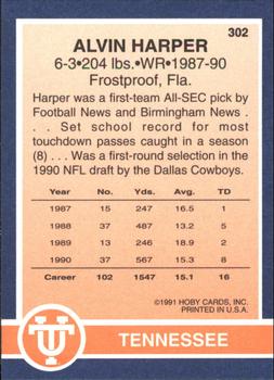 1991 Hoby Stars of the SEC #302 Alvin Harper Back