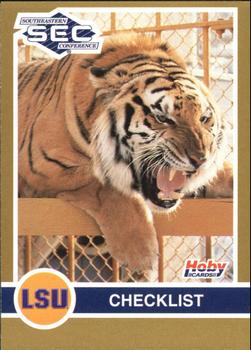 1991 Hoby Stars of the SEC #374 LSU Checklist Front