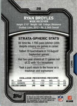 2012 Topps Strata (Retail) #28 Ryan Broyles Back