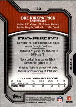 2012 Topps Strata (Retail) #132 Dre Kirkpatrick Back