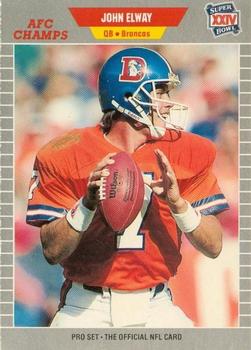 1989-90 Pro Set Super Bowl XXIV Binder #100 John Elway Front
