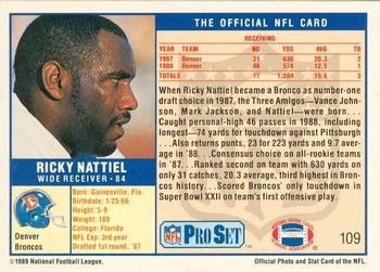 1989-90 Pro Set Super Bowl XXIV Binder #109 Ricky Nattiel Back