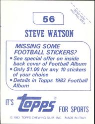 1983 Topps Stickers #56 Steve Watson Back