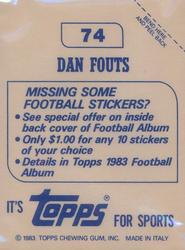 1983 Topps Stickers #74 Dan Fouts Back