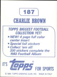 1983 Topps Stickers #187 Charlie Brown Back