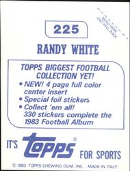 1983 Topps Stickers #225 Randy White Back