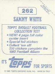 1983 Topps Stickers #262 Sammy White Back