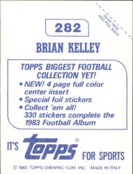 1983 Topps Stickers #282 Brian Kelley Back