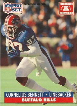1991-92 Pro Set Super Bowl XXVI Binder #74 Cornelius Bennett Front