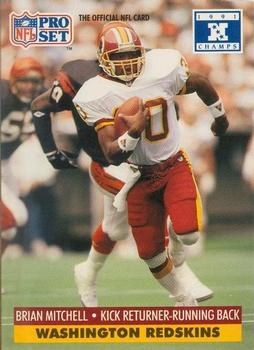 1991-92 Pro Set Super Bowl XXVI Binder #848 Brian Mitchell Front