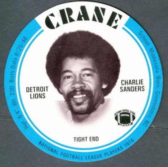 1976 Crane Discs #NNO Charlie Sanders Front