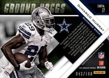2012 Panini Absolute - Ground Hoggs Spectrum #17 DeMarco Murray Back