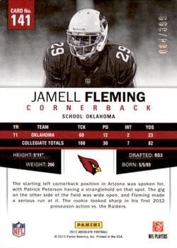 2012 Panini Absolute - Retail #141 Jamell Fleming Back