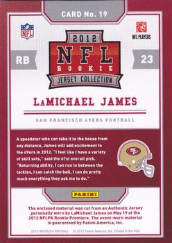 2012 Panini Absolute - Rookie Jersey Collection #19 LaMichael James Back