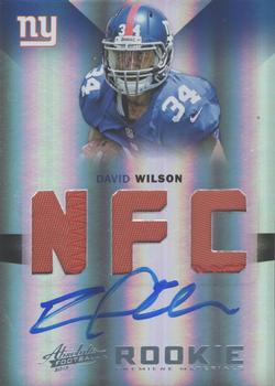 2012 Panini Absolute - Rookie Premiere Materials Autographs AFC/NFC Prime #210 David Wilson Front