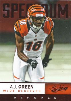 2012 Panini Absolute - Spectrum Red #9 A.J. Green Front