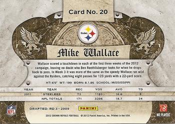 2012 Panini Crown Royale - Retail #20 Mike Wallace Back