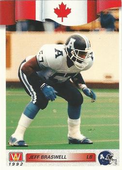 1992 All World CFL #11 Jeff Braswell Front