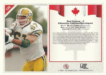 1992 All World CFL #128 Rod Connop Back
