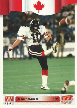 1992 All World CFL #17 Terry Baker Front