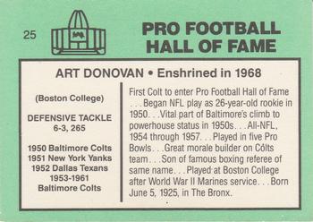 1985-88 Football Immortals #25 Art Donovan Back