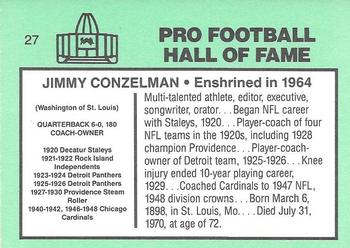 1985-88 Football Immortals #27 Jimmy Conzelman Back