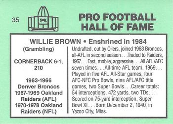 1985-88 Football Immortals #35 Willie Brown Back