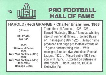 1985-88 Football Immortals #42 Red Grange Back