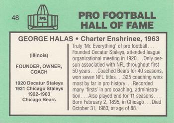 1985-88 Football Immortals #48 George Halas Back