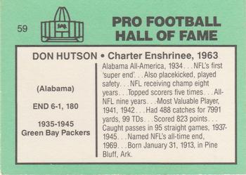 1985-88 Football Immortals #59 Don Hutson Back