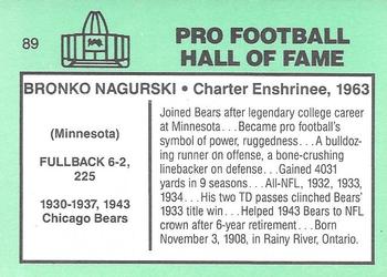 1985-88 Football Immortals #89 Bronko Nagurski Back