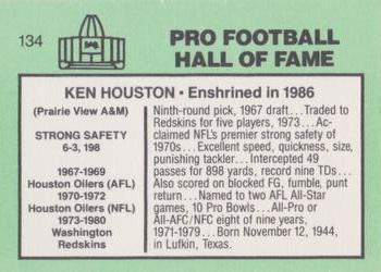 1985-88 Football Immortals #134 Ken Houston Back
