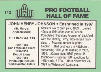1985-88 Football Immortals #142 John Henry Johnson Back