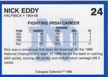 1990 Collegiate Collection Notre Dame #24 Nick Eddy Back