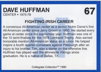 1990 Collegiate Collection Notre Dame #67 Dave Huffman Back