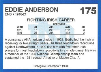 1990 Collegiate Collection Notre Dame #175 Eddie Anderson Back