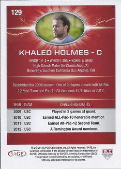 2013 SAGE HIT #129 Khaled Holmes Back