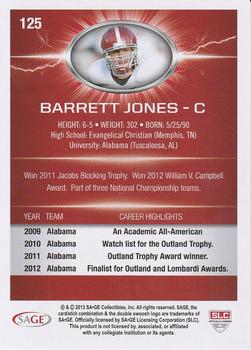 2013 SAGE HIT #125 Barrett Jones Back