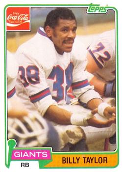 1981 Topps Coca-Cola New York Giants #10 Billy Taylor Front