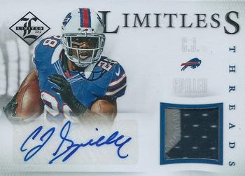 2012 Panini Limited - Limitless Threads Autographs Prime #3 C.J. Spiller Front