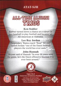 2012 Upper Deck University of Alabama - All Time Alumni Trios #ATAT-SJH Ken Stabler / John Hannah / Lee Roy Jordan Back