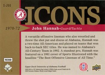 2012 Upper Deck University of Alabama - Icons #IJH John Hannah Back