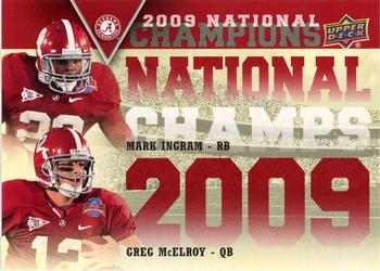 2012 Upper Deck University of Alabama - National Champions Dual #NCDMI Greg McElroy / Mark Ingram Front