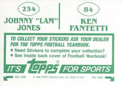 1984 Topps Stickers #84 / 234 Ken Fantetti / Johnny 