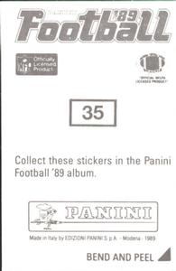 1989 Panini Stickers #35 Jim Jeffcoat Back
