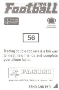 1989 Panini Stickers #56 Chris Spielman Back