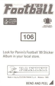 1989 Panini Stickers #106 New Orleans Saints Logo Back