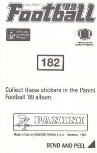 1989 Panini Stickers #182 Reuben Davis Back
