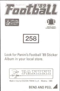 1989 Panini Stickers #258 Mike Horan Back